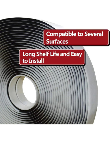 Cinta Butílica LLPT Negra 2.54 cm x 10 m Sellado Impermeable