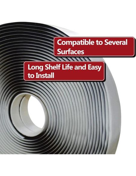 Cinta Butílica LLPT Negra 2.54 cm x 10 m Sellado Impermeable