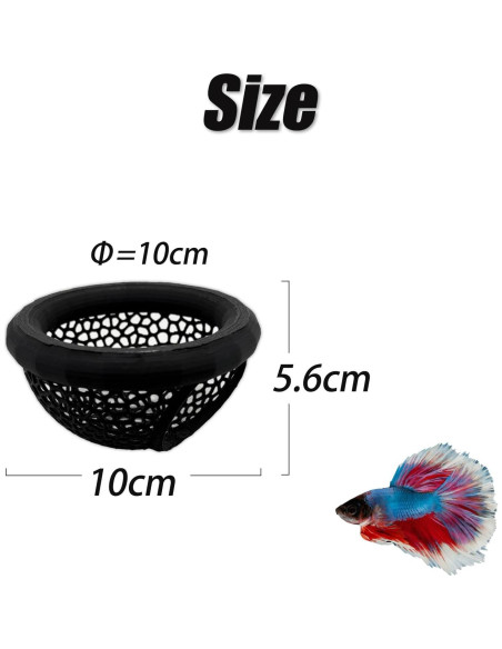 Cueva Flotante para Peces Betta HOZOE 10x10x5cm Negro
