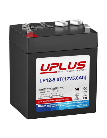 Batería Recargable Uplus 12V 5Ah para Alarmas y Seguridad