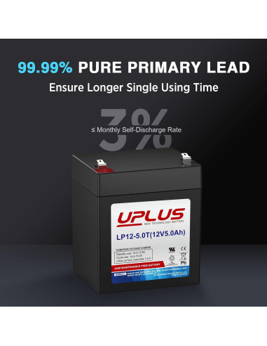 Batería Recargable Uplus 12V 5Ah para Alarmas y Seguridad