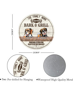 Cartel de Metal Personalizado para Perros Beagle y Boxer 23x23cm 2