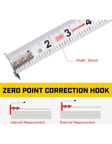 Cinta Métrica Retráctil Acero Inoxidable 7.5m Doble Lado