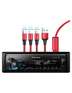 Receptor de Medios Digitales Pioneer MVH-X390BT con Bluetooth y Cable Zonoz 3 en 1