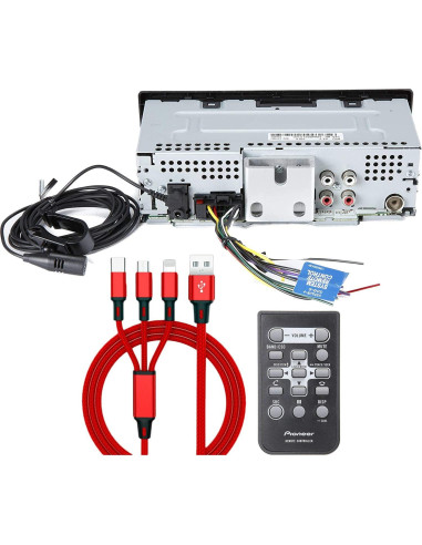 Receptor de Medios Digitales Pioneer MVH-X390BT con Bluetooth y Cable Zonoz 3 en 1
