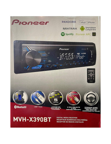 Receptor de Medios Digitales Pioneer MVH-X390BT con Bluetooth y Cable Zonoz 3 en 1