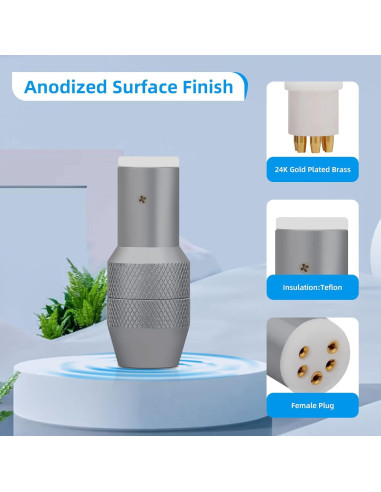 Conector hembra DIN 5 pines Monosaudio chapado en oro