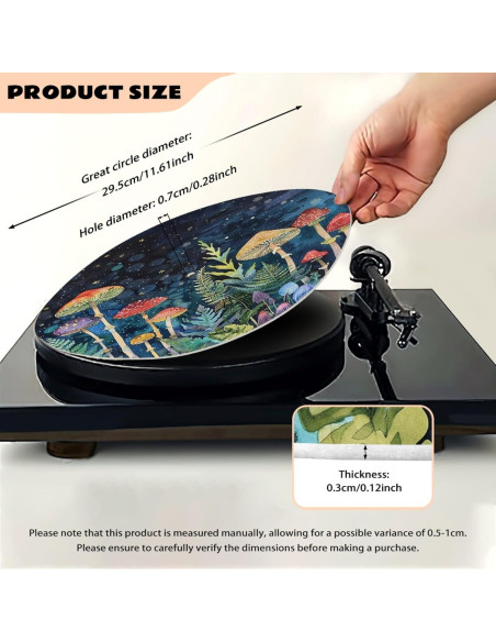 Alfombrilla Antiestática para Tocadiscos GLENLCWE 30cm Colorida