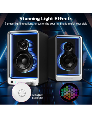 Altavoces de Estantería Activos BESTISAN SR15 50W con Bluetooth 5.2