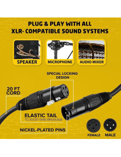 Cable de Micrófono XLR BRENDAZ 15.24m Profesional 2