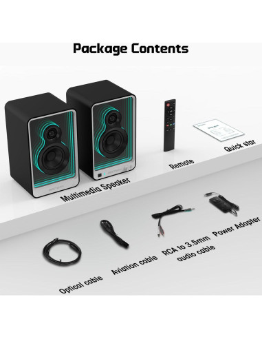 Altavoces de Estantería Activos BESTISAN SR15 50W con Bluetooth 5.2