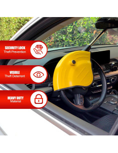 Bloqueo Universal del Volante KAYCENTOP Amarillo Antirrobo 2
