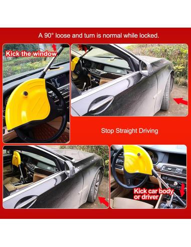 Bloqueo Universal del Volante KAYCENTOP Amarillo Antirrobo