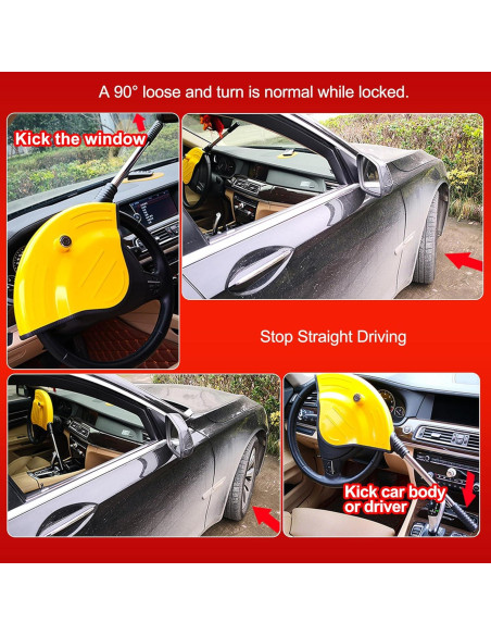 Bloqueo Universal del Volante KAYCENTOP Amarillo Antirrobo
