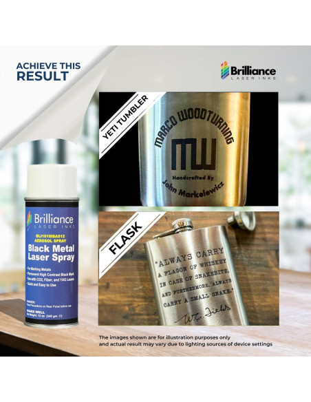 Spray Marcador Láser Brilliance 354 ml Negro BLI101