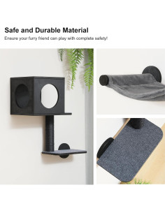 Estantes de Pared para Gatos FUKUMARU 5 Piezas Negro 2