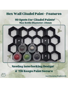 Soporte de Pintura de Pared Genérico para Tarros Citadel - 20 Compartimentos 2