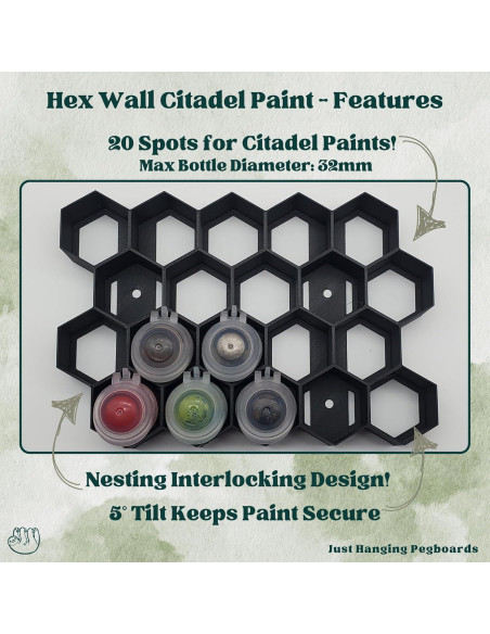 Soporte de Pintura de Pared Genérico para Tarros Citadel - 20 Compartimentos