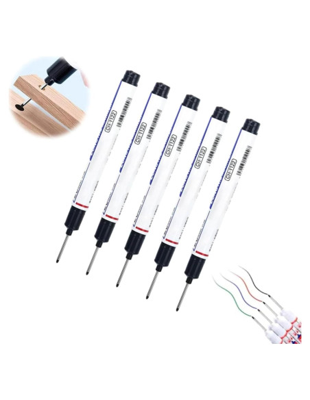 5 Marcadores de Agujero Profundo Limveso - Punta Larga 20mm