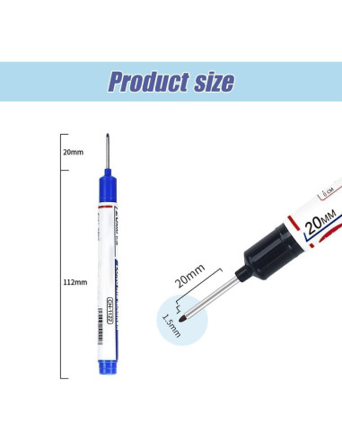 5 Marcadores de Agujero Profundo Limveso - Punta Larga 20mm