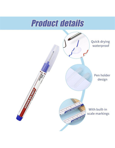 5 Marcadores de Agujero Profundo Limveso - Punta Larga 20mm