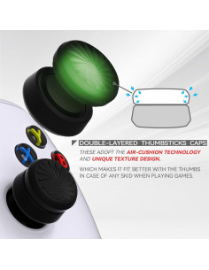 Tapas de Joystick Ergonómicas PlayVital para PS5, PS4, Xbox y Switch Pro - Negro 2