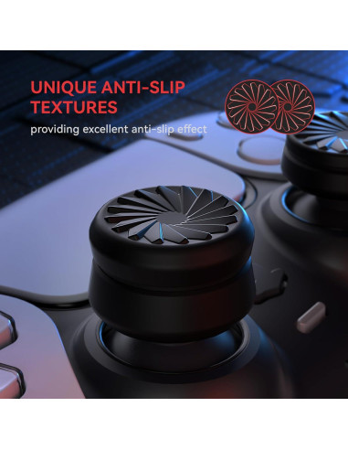 Tapas de Joystick Ergonómicas PlayVital para PS5, PS4, Xbox y Switch Pro - Negro