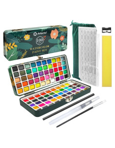 Set de Pintura Acuarela Artecho 100 Colores con Pinceles