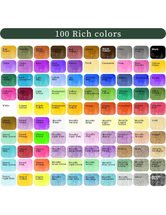 Set de Pintura Acuarela Artecho 100 Colores con Pinceles 2