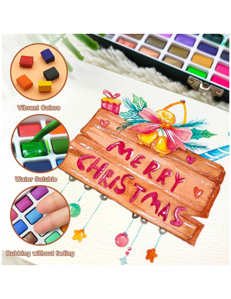 Set de Pintura Acuarela Artecho 100 Colores con Pinceles