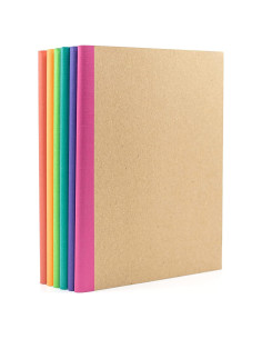 Cuadernos de Composición PAPERAGE - 6 Unidades, 120 Páginas, Kraft