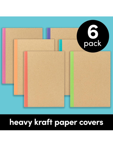 Cuadernos de Composición PAPERAGE - 6 Unidades, 120 Páginas, Kraft