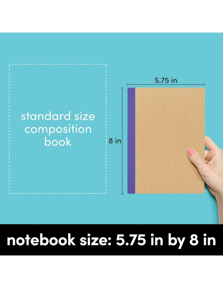 Cuadernos de Composición PAPERAGE - 6 Unidades, 120 Páginas, Kraft