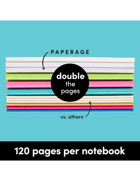 Cuadernos de Composición PAPERAGE - 6 Unidades, 120 Páginas, Kraft