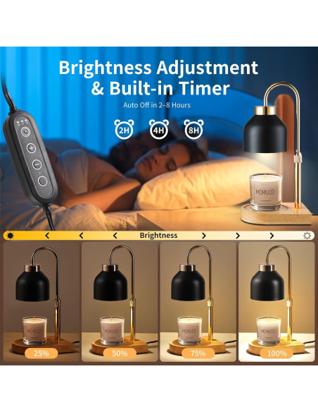 Lámpara Calentadora de Velas MOMIUCO con Temporizador y Regulador