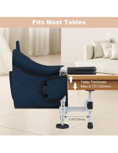 Silla Alta Portátil Jozzve con Gancho y Bandeja Removible Azul 2