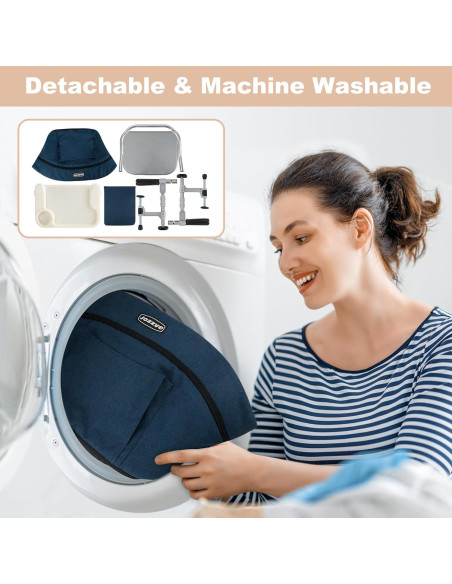 Silla Alta Portátil Jozzve con Gancho y Bandeja Removible Azul