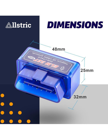 Escáner OBD2 Bluetooth Allstric ELM327 - Diagnóstico Automotriz