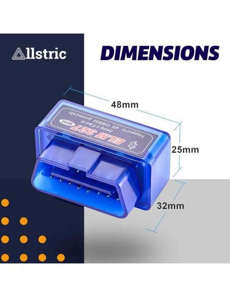 Escáner OBD2 Bluetooth Allstric ELM327 - Diagnóstico Automotriz