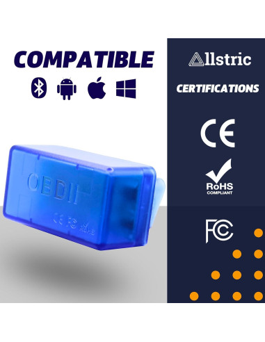 Escáner OBD2 Bluetooth Allstric ELM327 - Diagnóstico Automotriz