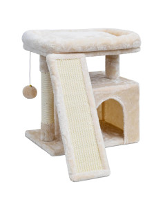 Árbol para Gatos SIYIPURR Beige con Poste Rascador y Cama