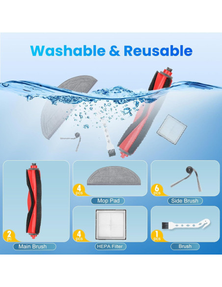 Kit de Accesorios de Reemplazo DrFlito para Roborock Q10 S5/X5