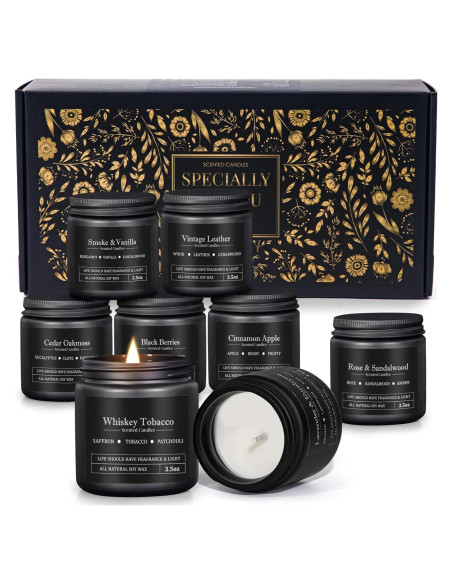 Set de 8 Velas Aromáticas para Hombres YMing - Cera de Soja