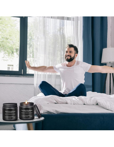 Set de 8 Velas Aromáticas para Hombres YMing - Cera de Soja