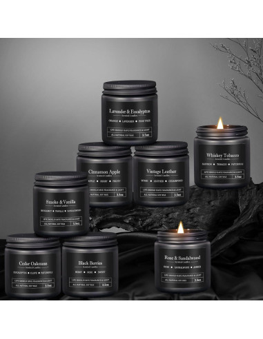 Set de 8 Velas Aromáticas para Hombres YMing - Cera de Soja