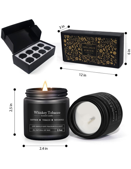 Set de 8 Velas Aromáticas para Hombres YMing - Cera de Soja