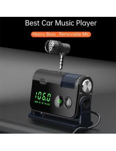 Transmisor Bluetooth para Coche WYYHAA FM con Carga Rápida 18W 2