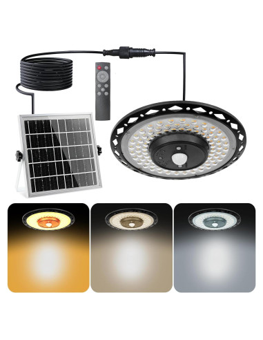 Luz Colgante Solar CREATESTAR 3000LM con Sensor y Control Remoto