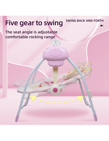 Silla Mecedora Plegable Comfort 25103 para Bebés con Música