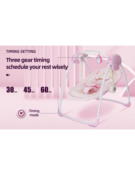 Silla Mecedora Plegable Comfort 25103 para Bebés con Música